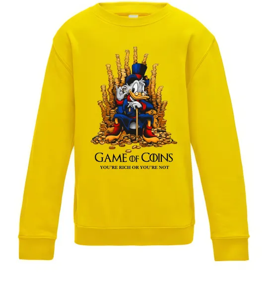 Детский Свитшот Game of coins Солнечно желтый фото