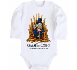 Детский боди Game of coins Белый фото