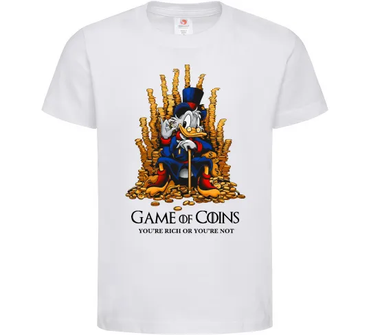 Детская футболка Game of coins Белый фото