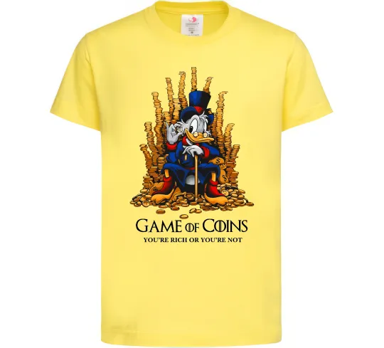 Детская футболка Game of coins Лимонный фото