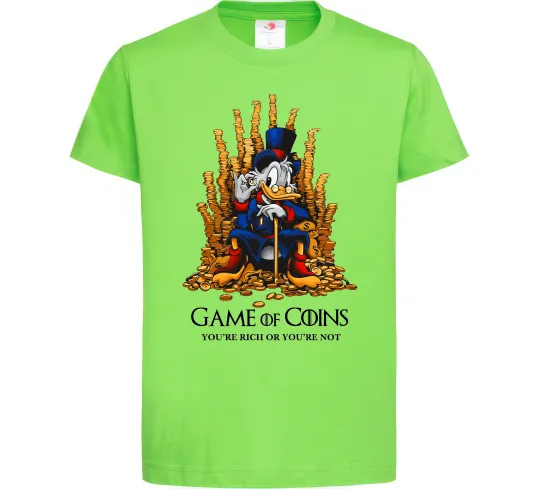 Детская футболка Game of coins Лаймовый фото