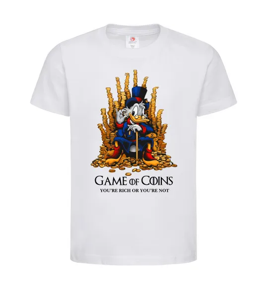 Детская футболка Game of coins Белый фото