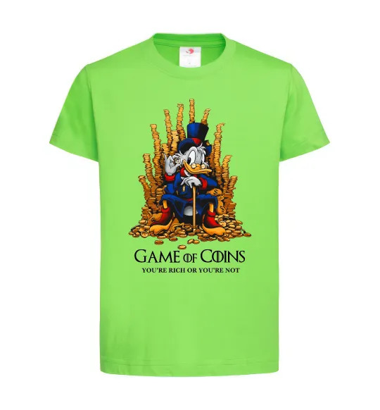 Детская футболка Game of coins Лаймовый фото