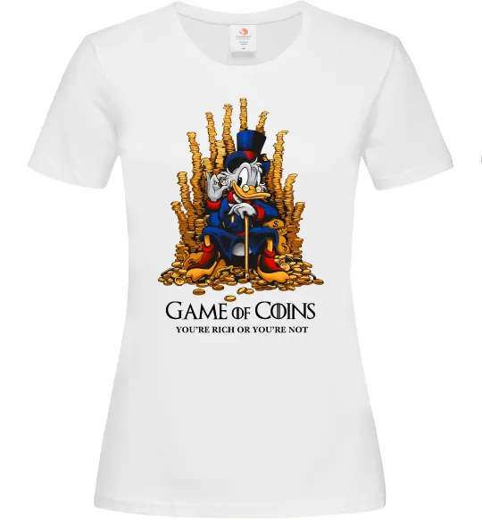 Женская футболка Game of coins Белый фото