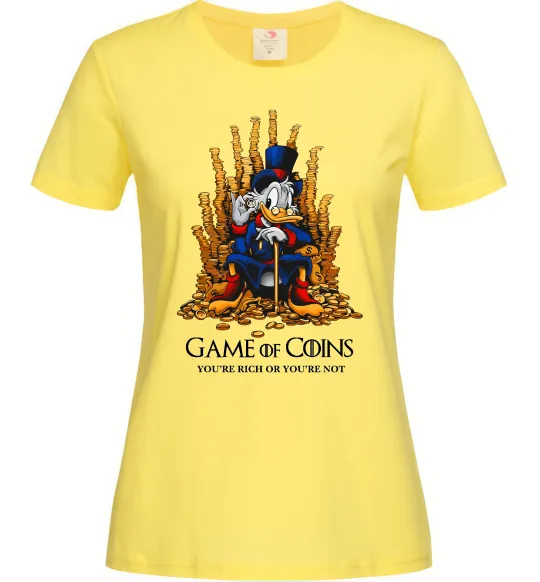 Женская футболка Game of coins Лимонный фото