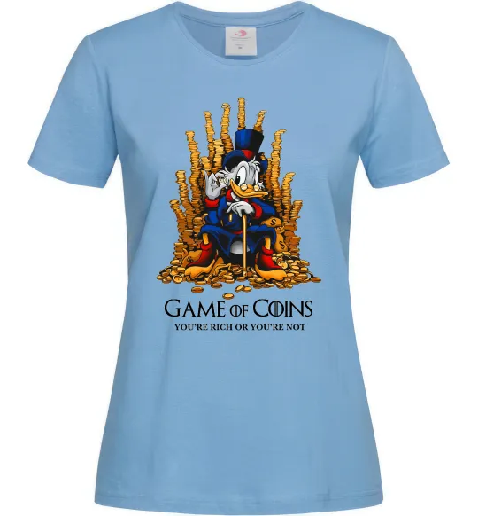 Женская футболка Game of coins Голубой фото