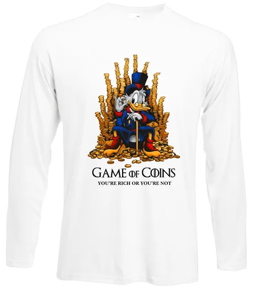 Лонгслив Game of coins Белый фото
