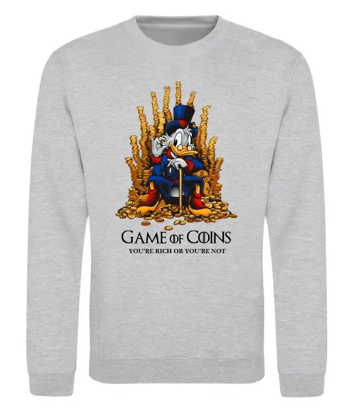 Свитшот Game of coins Серый меланж фото