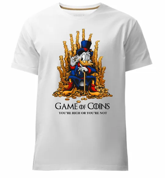 Мужская премиум футболка Game of coins Белый фото