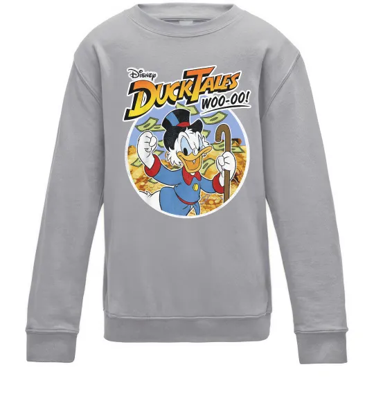 Детский Свитшот Duck Tales Woo-oo Серый меланж фото