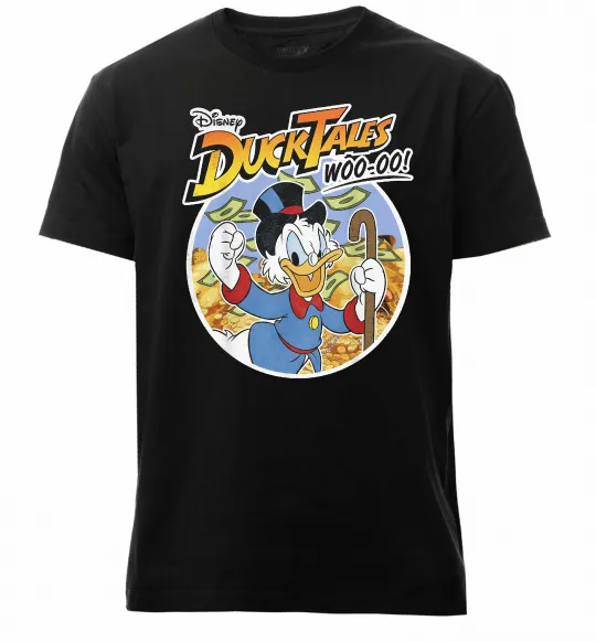 Мужская премиум футболка Duck Tales Woo-oo Черный фото