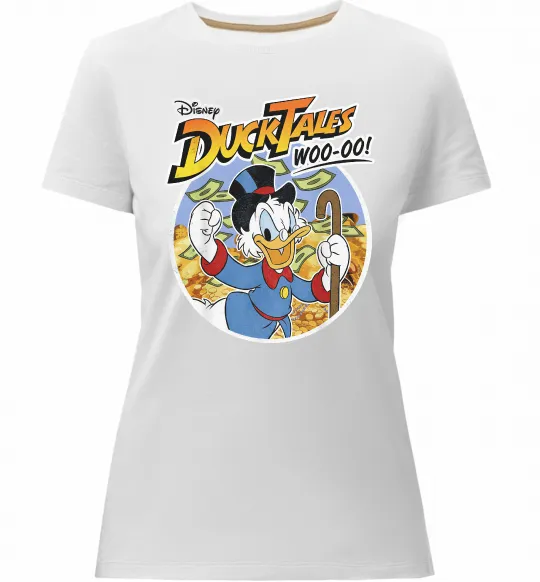 Женская премиум футболка Duck Tales Woo-oo Белый фото