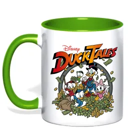 Чашка с цветной ручкой Качині Історії постер Лаймовый фото