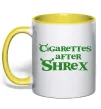 Чашка с цветной ручкой Cigarettes after Shrex Лимонный фото
