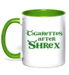 Чашка с цветной ручкой Cigarettes after Shrex Лаймовый фото