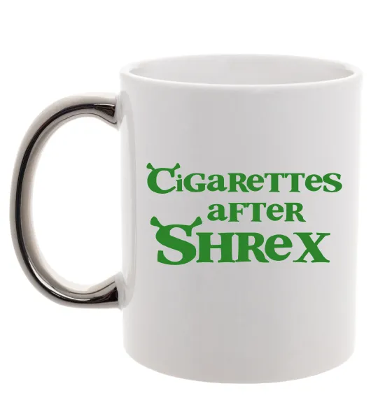 Чашка с цветной ручкой Cigarettes after Shrex Серебро фото