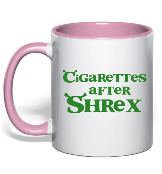 Чашка с цветной ручкой Cigarettes after Shrex Нежно розовый фото