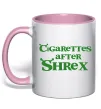 Чашка с цветной ручкой Cigarettes after Shrex Нежно розовый фото