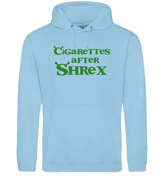 Мужская толстовка (худи) Cigarettes after Shrex Голубой фото