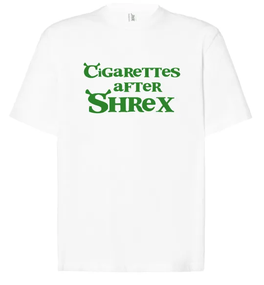 Футболка Оверсайз Cigarettes after Shrex Білий фото