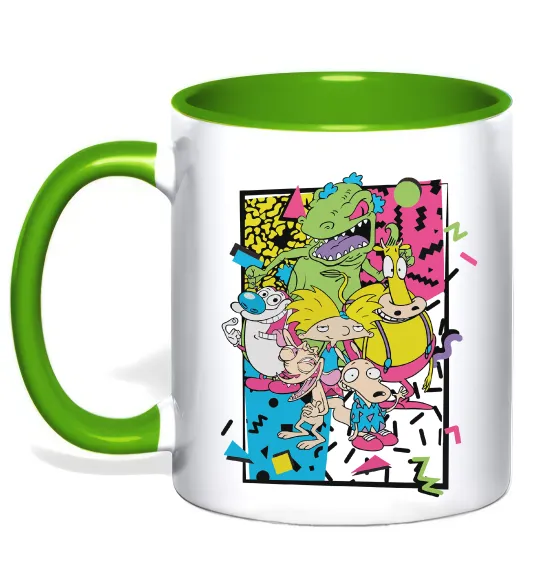 Чашка с цветной ручкой Rerto cartoons Лаймовый фото