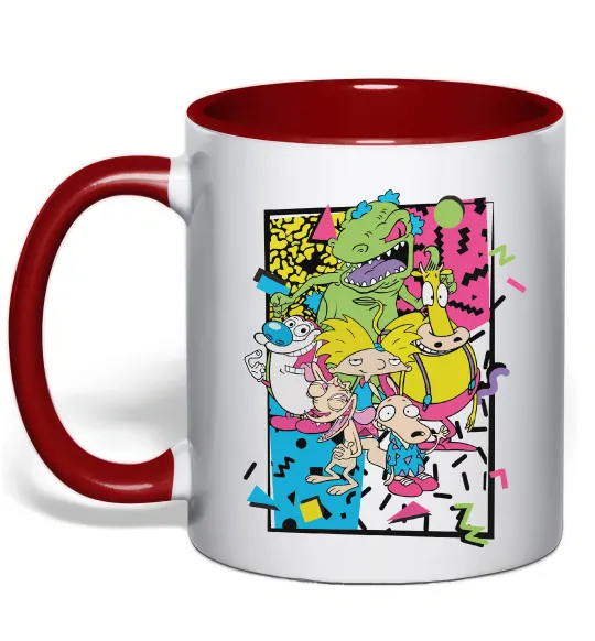 Чашка с цветной ручкой Rerto cartoons Красный фото