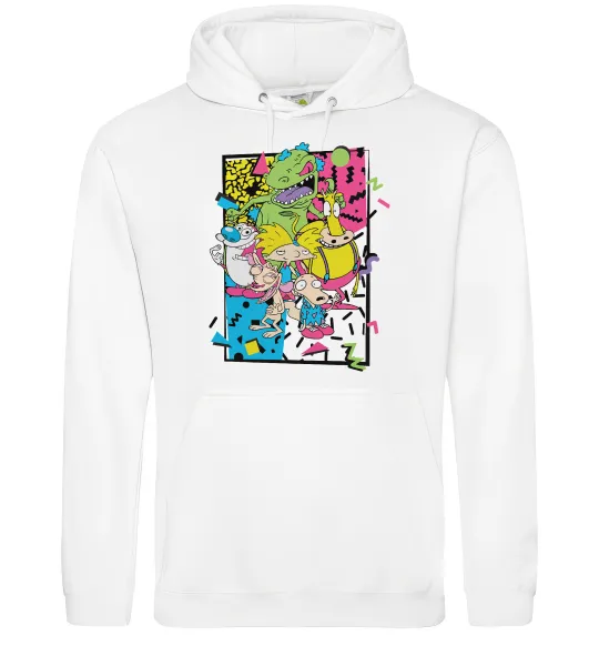Мужская толстовка (худи) Rerto cartoons Белый фото