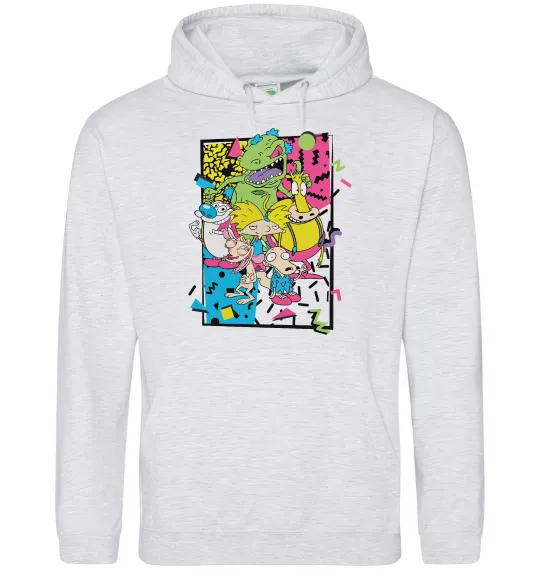 Мужская толстовка (худи) Rerto cartoons Серый меланж фото