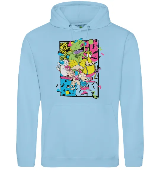 Мужская толстовка (худи) Rerto cartoons Голубой фото