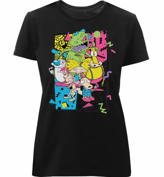 Женская премиум футболка Rerto cartoons Черный фото