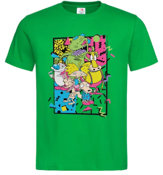 Мужская футболка Rerto cartoons Зеленый фото
