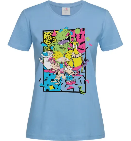 Женская футболка Rerto cartoons Голубой фото