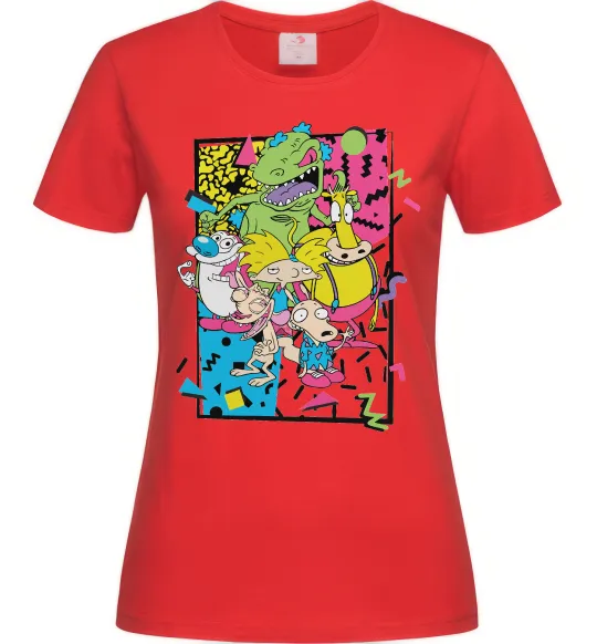 Женская футболка Rerto cartoons Красный фото