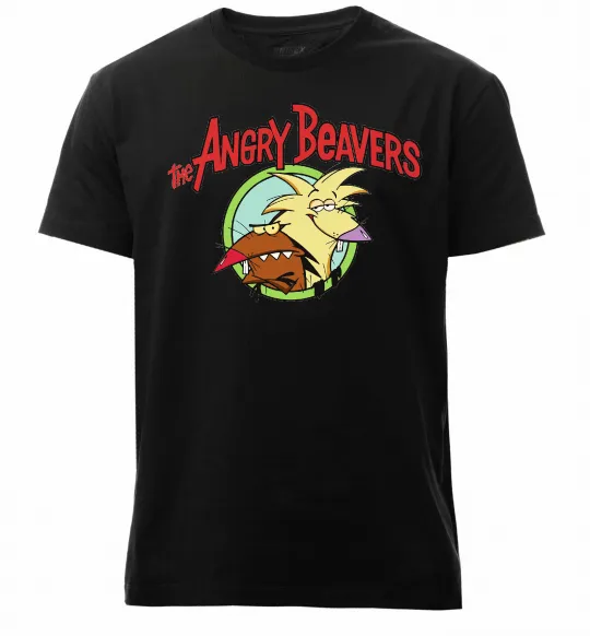 Мужская премиум футболка Злюки бобри лого Черный фото