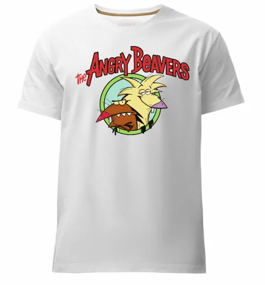 Мужская премиум футболка Злюки бобри лого Белый фото