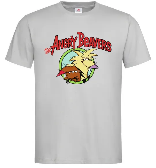 Мужская футболка Злюки бобри лого Серый фото