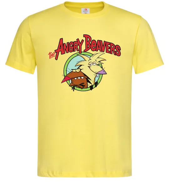 Мужская футболка Злюки бобри лого Лимонный фото