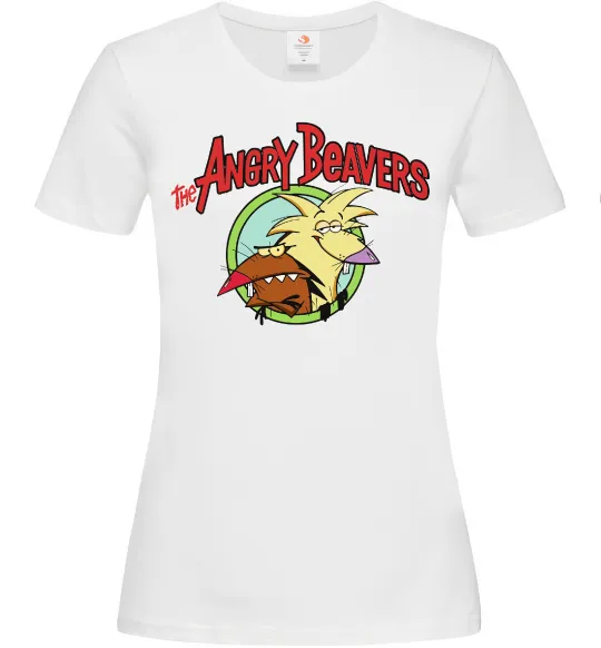 Женская футболка Злюки бобри лого Белый фото