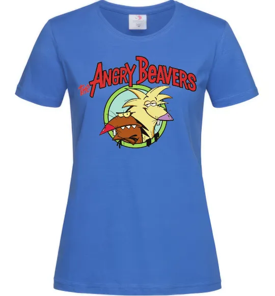 Женская футболка Злюки бобри лого Ярко-синий фото