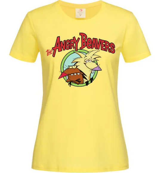 Женская футболка Злюки бобри лого Лимонный фото