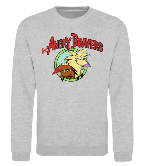 Свитшот Злюки бобри лого Серый меланж фото