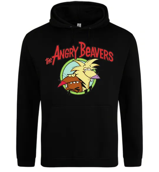 Женская толстовка (худи) Злюки бобри лого Черный фото