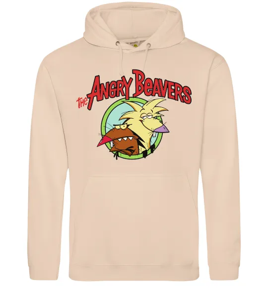 Женская толстовка (худи) Злюки бобри лого Песочный фото