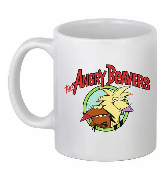 Чашка керамическая Злюки бобри лого Белый фото