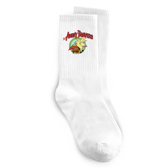 Носки Злюки бобри лого Белый фото