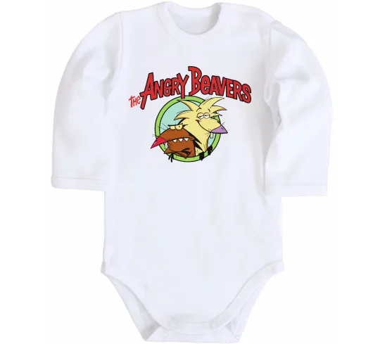 Детский боди Злюки бобри лого Белый фото