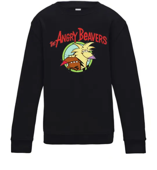 Детский Свитшот Злюки бобри лого Черный фото
