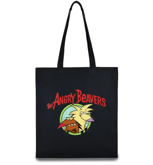 Эко-сумка Злюки бобри лого Черный фото