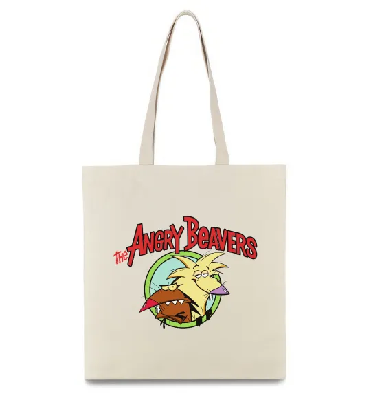Эко-сумка Злюки бобри лого Бежевый фото