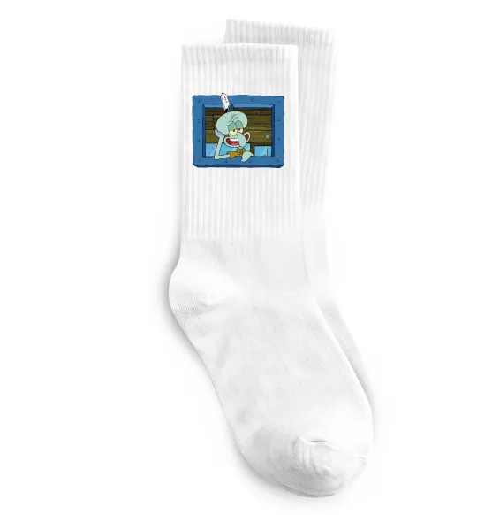 Носки Сквідвард у віконці Белый фото